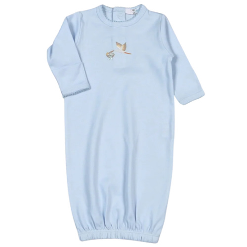 Blue Welcome Baby Hand Embroidered Gown