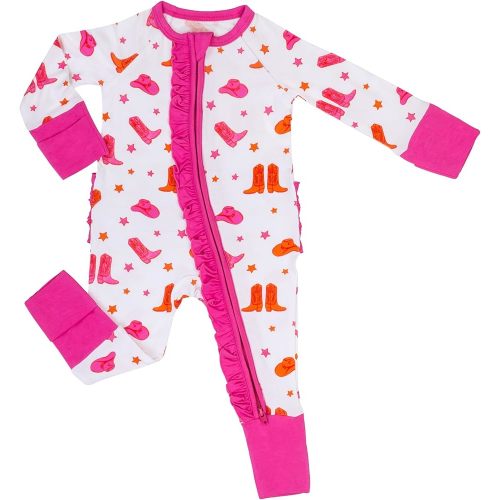 LollyBanks Baby Pajamas, Long Sleeve Baby Romper with 2-Way Zipper, 95% Viscose from Bamboo and 5% Spandex, Infant Sleepers