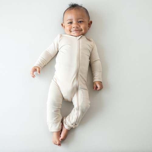 Zippered Romper in Bisque