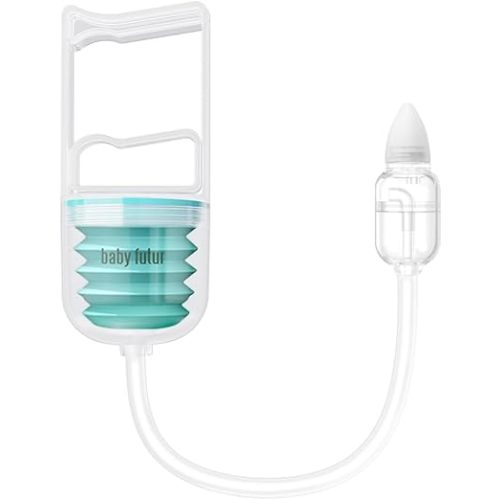 Manual Nose Sucker for Baby – Strong Suction Nasal Aspirator with Soft Silicone Tips, Easy to Clean & Reusable, Quiet and Safe Newborn Nose Cleaner by Baby Futur