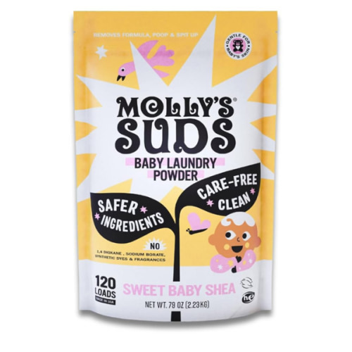 Molly's Suds Baby Laundry Detergent Powder | Removes Formula, Poop & Spit-Up Stains | Extra Gentle for Newborns (Sweet Baby Shea)