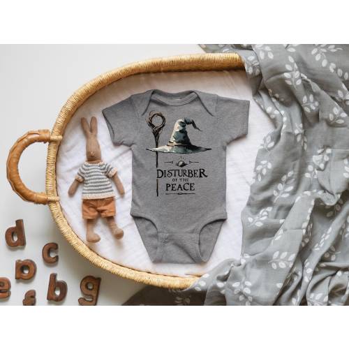 Disturber of the Peace LOTR Pop Culture Funny Fandom Gift Geeky Infant Bodysuit New Parents Baby Shower Present