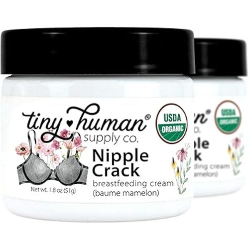 Organic Nipple Cream, Nipple Crack Lanolin Free Nipple Butter (2 Pack), Balm for Breastfeeding Mothers, No Need to Wash Off, Safe for Baby and Mama