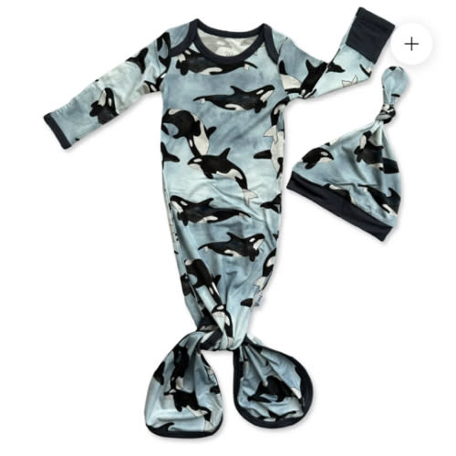 Save the Whales Knotted Gown & Beanie