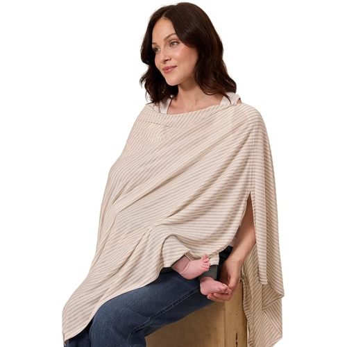 Solly Baby Nursing Cover, Ultra-Breathable, Lightweight Breastfeeding Cover-Up, Buttery-Soft Fabric, Universal Fit, Postpartum Essentials, Newborn Must Haves, Driftwood Stripe