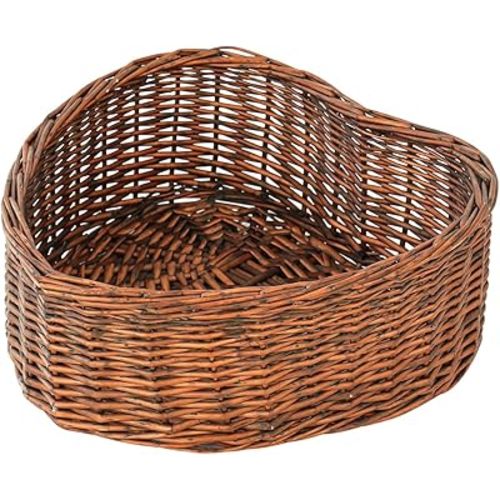 Kate Newborn Photography Props Brown Heart Shaped Rattan Basket Handcrafted Baby Basket Bed Set for Baby Photography Photoshoot