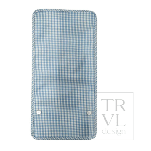 Hanging Toiletry Bag - Mini Roll Up - Gingham Mist