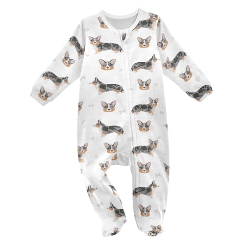 vvfelixl Bernese Mountain Dog Baby Sleepers For Girl Boys Newborn Baby Play One-Piece Footies For 0-24 Months