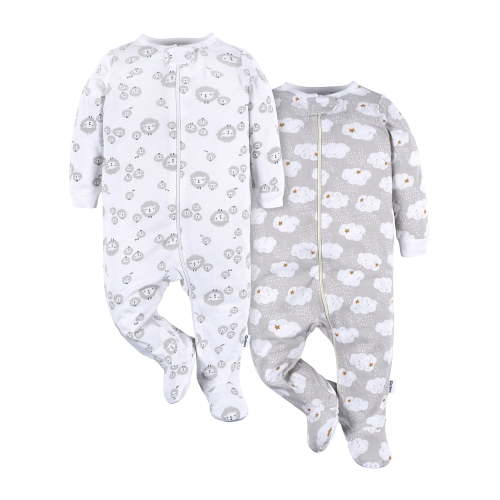 Gerber Gender Neutral Sleep ´N Play Footed Pajamas, 2-Pack, Sizes 0/3 Months - 12 Months