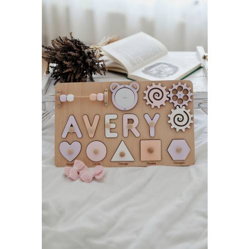 Baby Gift Girl Name Puzzle 1st Birthday Gift Personalized Wooden Toys Toddler Custom Christmas Gift