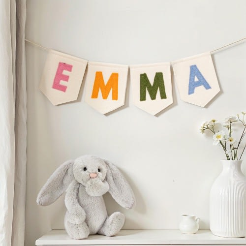 Pastel Rainbow name bunting Personalised nursery bunting Custom name banner Nursery decor Felt party garland baby shower gift