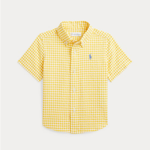 Ralph Lauren Gingham Seersucker Short-Sleeve Shirt