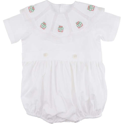 White Heirloom Embroidered Christmas Gift Bubble