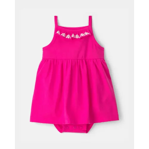 Baby Girl Sleeveless Bodysuit Dress - Pink | Carter's