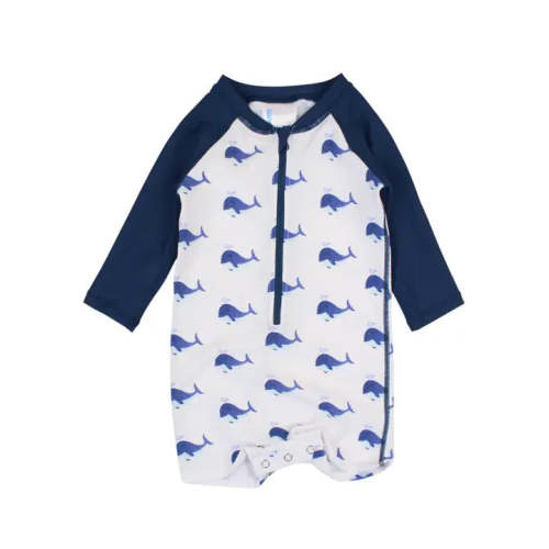 WHALE FRIENDS LS ONE PIECE RASH GUARD