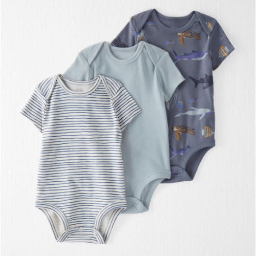 Baby 3-Pack Organic Cotton Rib Bodysuits - Little Planet | Carter's