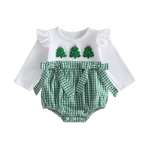 Newborn Baby Girl Half First Birthday Outfit Bubble Romper | Cotton Blend, Letter Embroidery, Crewneck, Smocked, Fly Sleeve, Cake Smash Outfit, suitable for Summer