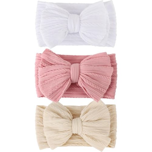 AQOKKA Baby Bows Headbands Nylon Baby Girl Headbands Soft Handmade Hairbands Toddler Hair Accessories for Girls Baby Newborn Infant Kids
