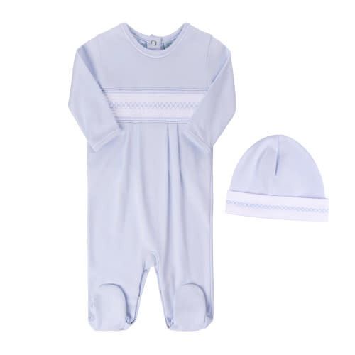 Baby Boy Smocked Argyle Romper with Hat