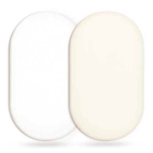 Stretchy Ultra Soft Fitted Bassinet Sheet 2 Pack, Universal Fit for Bassinets Baby Cradle Moses Basket Oval Rectangle Mattress Safe and Snug, Jersey Bassinet Sheets for Girls, Cream/White