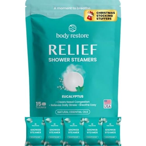 BodyRestore Shower Steamers Aromatherapy, Self Care Gifts, Relief 15 Pack