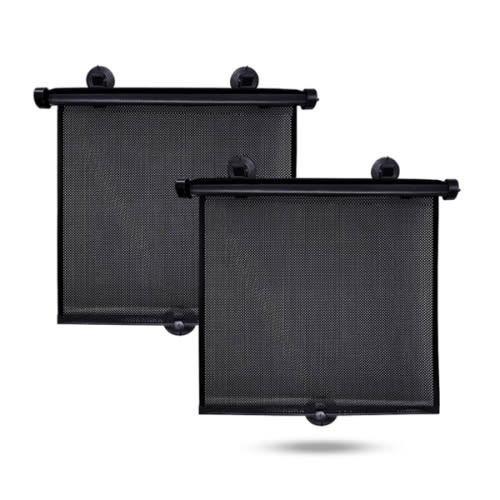 EcoNour Car Side Window Sun Shade (2 Pack) | Retractable Roller Sunshade for Kids | Baby Car Window Shades for UV and Sun Glare Protection | Baby Travel Accessories (15"x17")