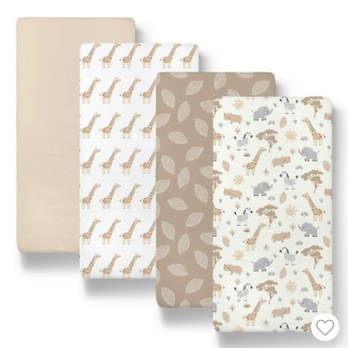 Safari Bassinet Sheets 4-Pack