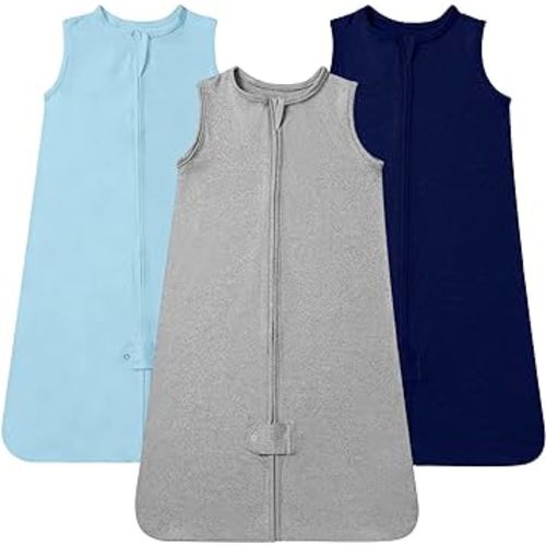 TotAha Sleep Sack 6-12 months, Buttery Soft Swaddle Transition Wearable Blanket Baby Sleeping Bag for Girl Boy,3 Pack 0.5 TOG