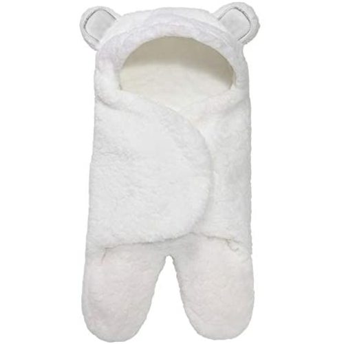 JAM NATURALS-Cute Bear Organic Newborn Swaddle Wrap- Ideal Baby Registry Gift -Baby Boy Girl Receiving Blanket 3-6M(White, 3-6m)