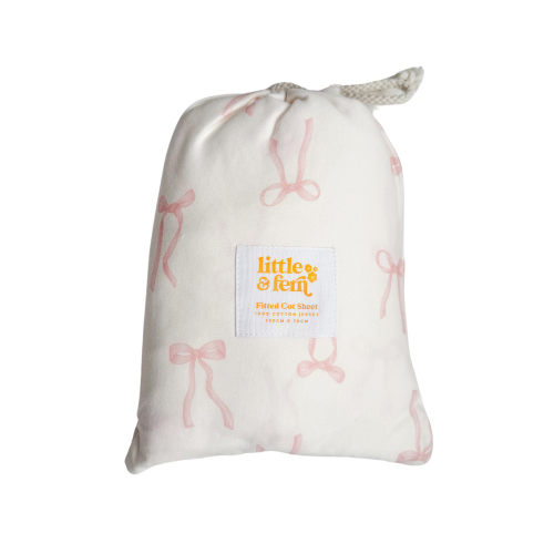 Bassinet Sheet | Pink Bows – Little and Fern