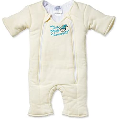 Baby Merlin's Magic Sleepsuit - 100% Cotton Baby Transition Swaddle - Baby Sleep Suit - Cream - 3-6 Months