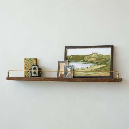 Elliott Wood and Brass Picture Ledge – 36"