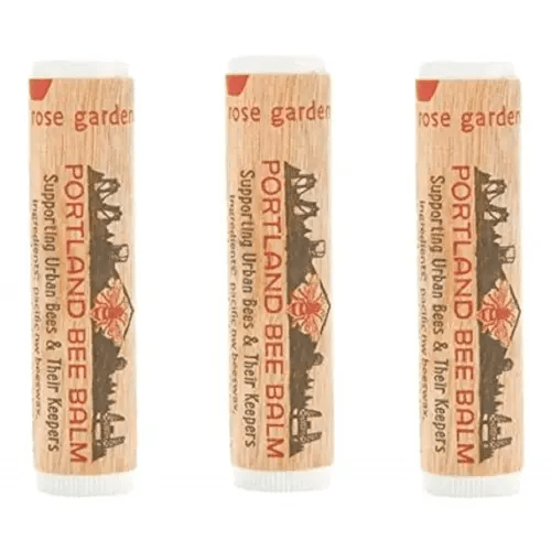 Portland Bee Balm All Natural Handmade Beeswax Based Lip Balm, Rose Garden 3 Count