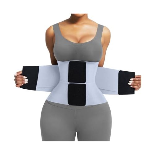 FeelinGirl Waist Trainer Belt Cincher Corset Tummy Control Faja Body Shaper | Hourglass Shaping, Triple Wrap, Hook-loop Closure, Postpartum Gym Workout, Underbust Girdle, Perspiring Fabric