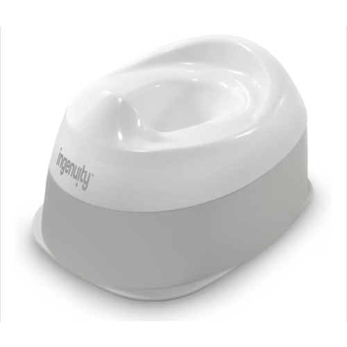 Ingenuity Ready Set Go Potty, Removable Bowl, Non-Skid Bottom, Wide Stable Base, Age 18 Months & Up, White & Grey