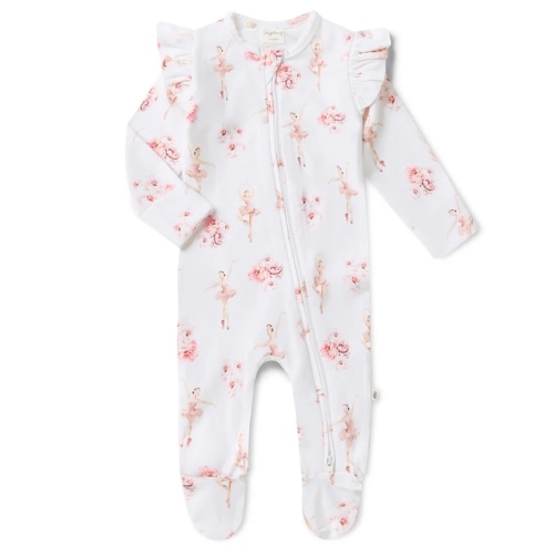 Ballerina Organic Baby Snuggle Sleepsuit Footie | Snuggle Hunny