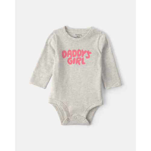 Baby Girl 'Daddys Girl' Long-Sleeve Graphic Bodysuit - Grey | Carter's