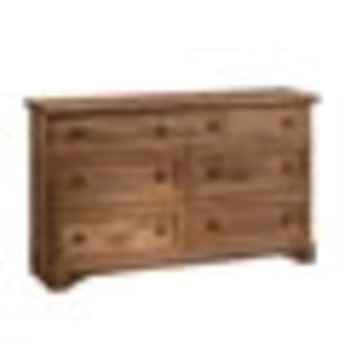 Dresser, Contemporary Brown Finish With Deep Drawers & Sleek Metal Handles For Modern Storage Solutions
