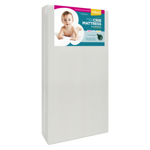 Milliard Premium Memory Foam Hypoallergenic Infant Crib Mattress and Toddler Bed Mattress with Waterproof Bamboo Cover, Flip Dual Stage System - 27.5"x 52" x 5.5"