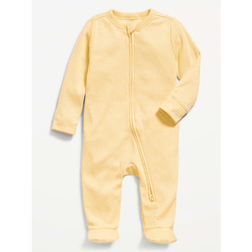 Ribbed 2-Way-Zip Sleep & Play Footed One-Piece for Baby