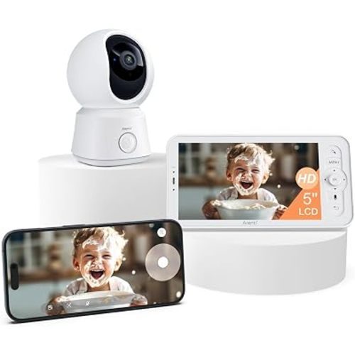 Arenti Baby Monitor B2 Kit, WiFi 6 Camera with 5" Upgraded Wireless Display