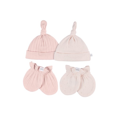 Caps and No Scratch Mittens Set