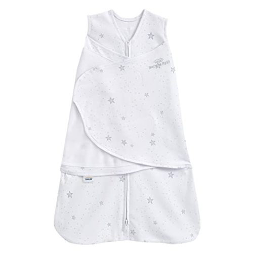 HALO 100% Cotton Sleepsack Swaddle, 3-Way Adjustable Wearable Blanket, TOG 1.5, Stardust, Newborn, 0-3 Months