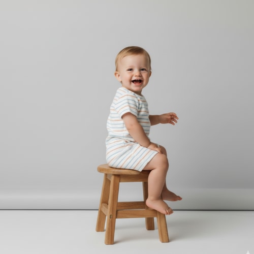 Organic Short Romper - Cabana Stripes