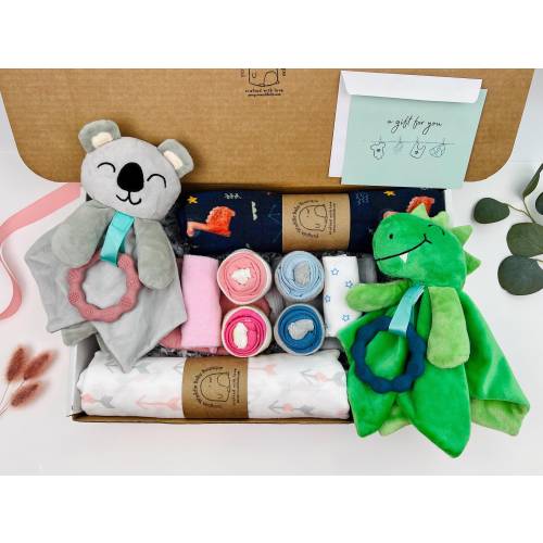 Personalized Twins Gift Box: Plush Stuffed Animals, Baby Blankets, Baby Onesies® & More