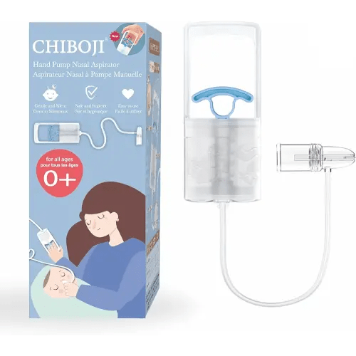 Chiboji Nasal Aspirator for Baby – Powerful Hand Pump Nose Sucker | Booger Sucker with Rounded Non-Invasive Nozzle | Quiet and Strong Suction Nose Cleaner for Infants and Toddlers, Made in Taiwan
