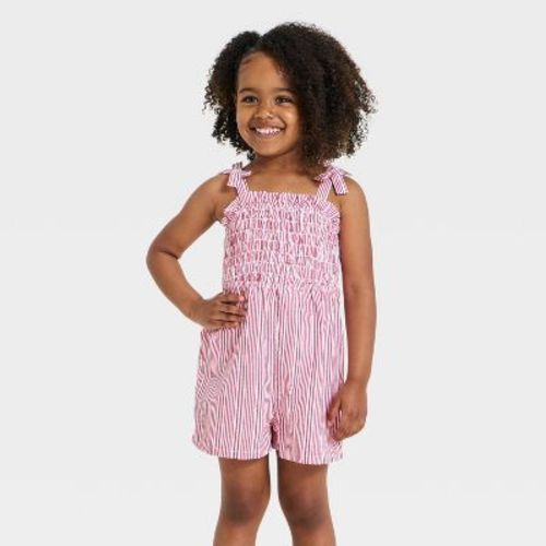 Baby Girls' Striped Romper - Cat & Jack™ Red 12M