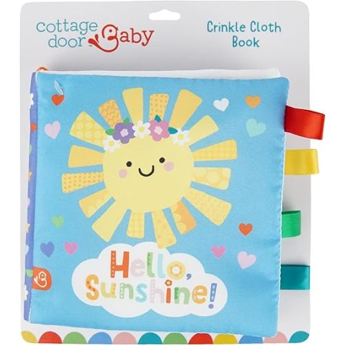 Hello, Sunshine! Crinkle Cloth Baby Book with Ribbon Tags
