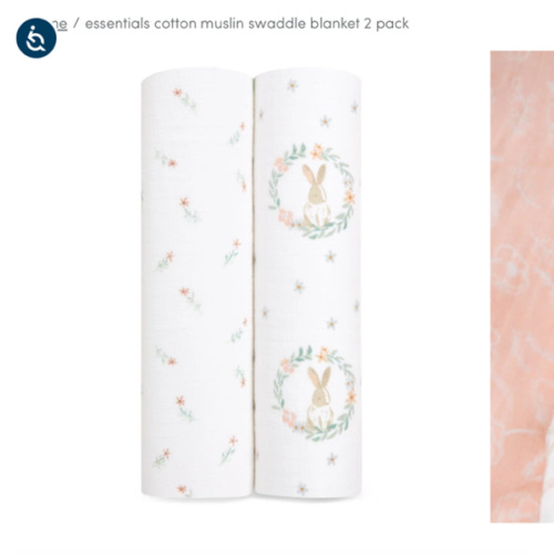 Harmony Essentials Cotton Muslin Swaddles 2pk | aden + anais