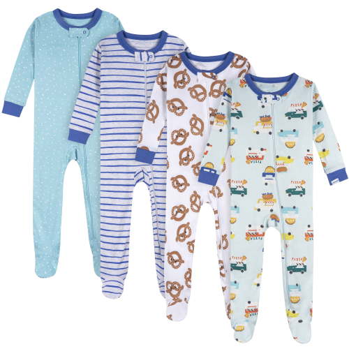 Onesies Brand Baby Boy Footed Pajamas, 4-Pack, Sizes Newborn - 24 Months